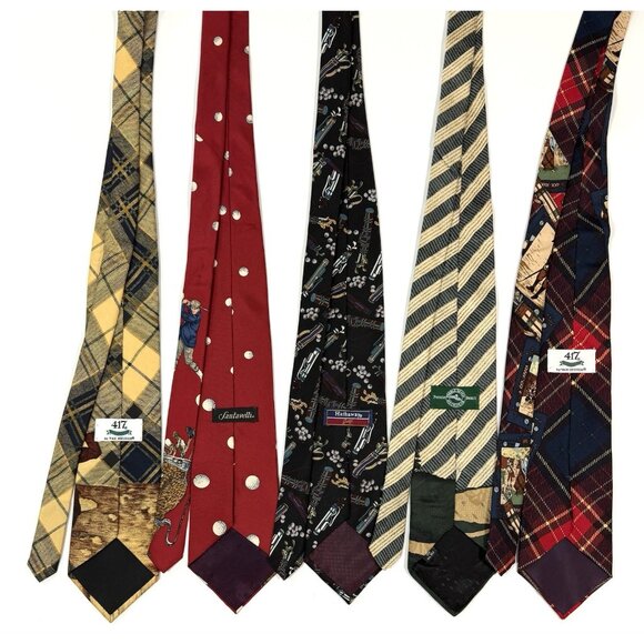 Vintage Silk Neckties Mens Golf Theme Variety Brands Patterns Prints Lot Of 5 - Picture 5 of 11